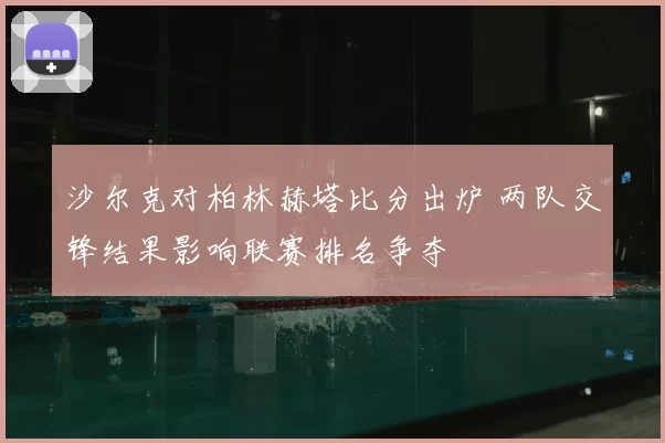 沙尔克对柏林赫塔比分出炉 两队交锋结果影响联赛排名争夺
